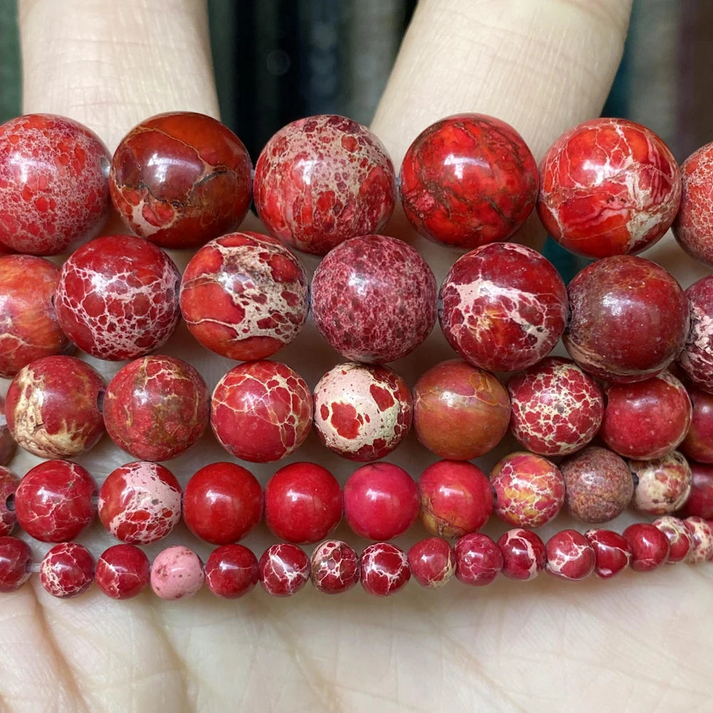 Jasper Beads For Jewelry Making Natural Red