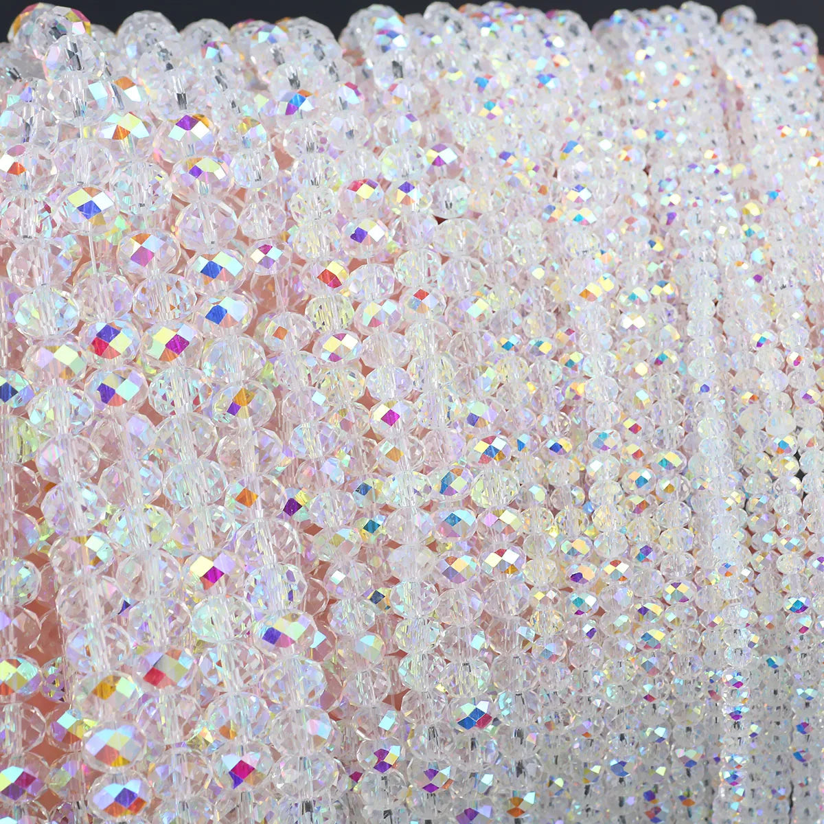 Austrian Crystal Glass Beads Iridescent Transparent Loose Beads For Jewelry