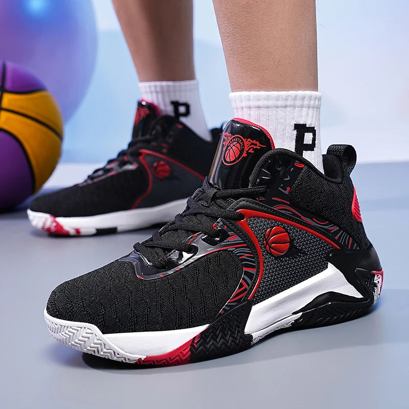 Mens Basketball Shoes Lightweight Breathable Anti Slip