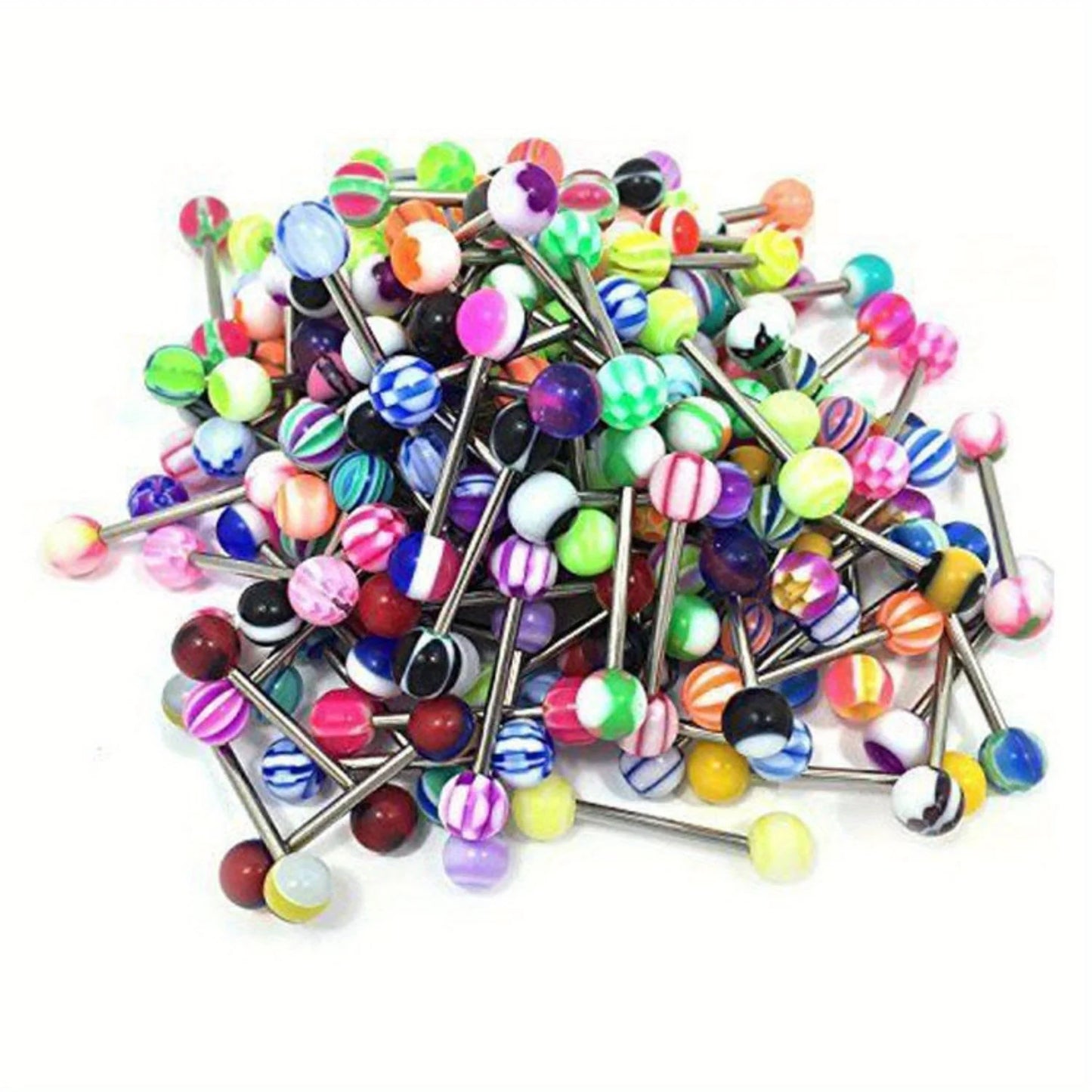 Tongue Navel Nipple Barbell Rings Set 100 Pieces