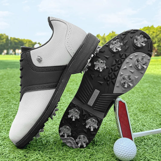 LenoxCN Mens Spiked Golf Shoes for Golfers