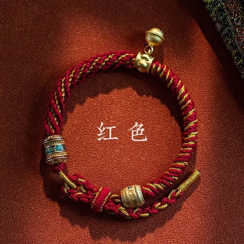 Om Mani Padme Hum Tibetan Knot Cord Bracelet Unisex Cotton