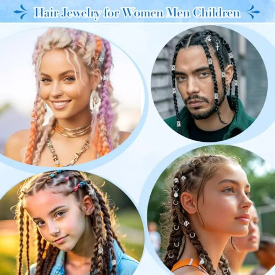 Hair Jewelry For Braids And Dreadlocks Accessories Metal Cuffs Clips