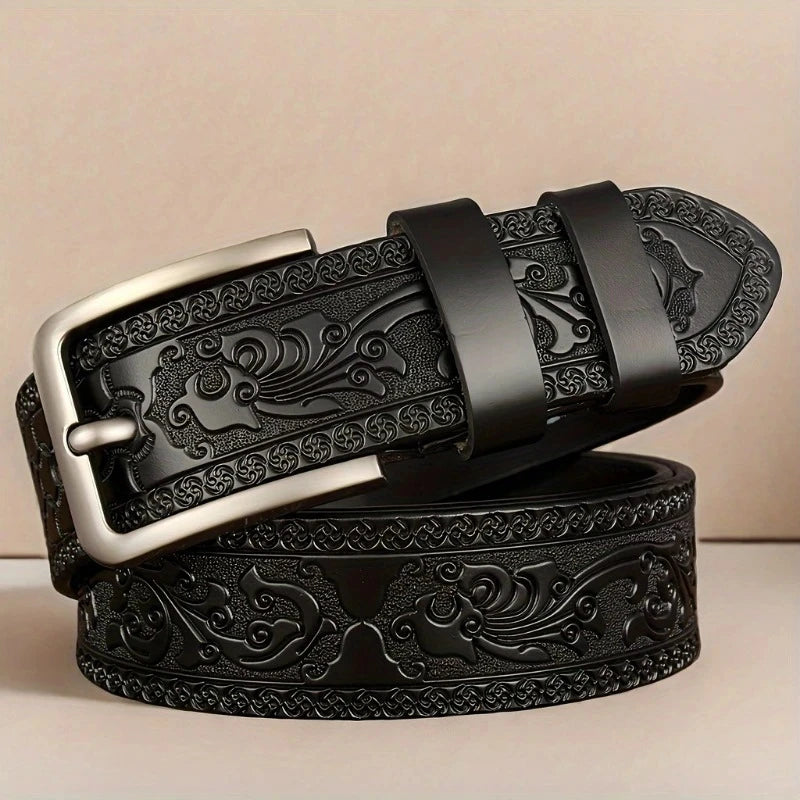 Leather Western Style Belt Alloy Buckle