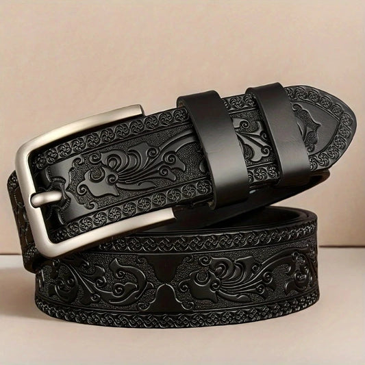 Leather Western Style Belt Alloy Buckle