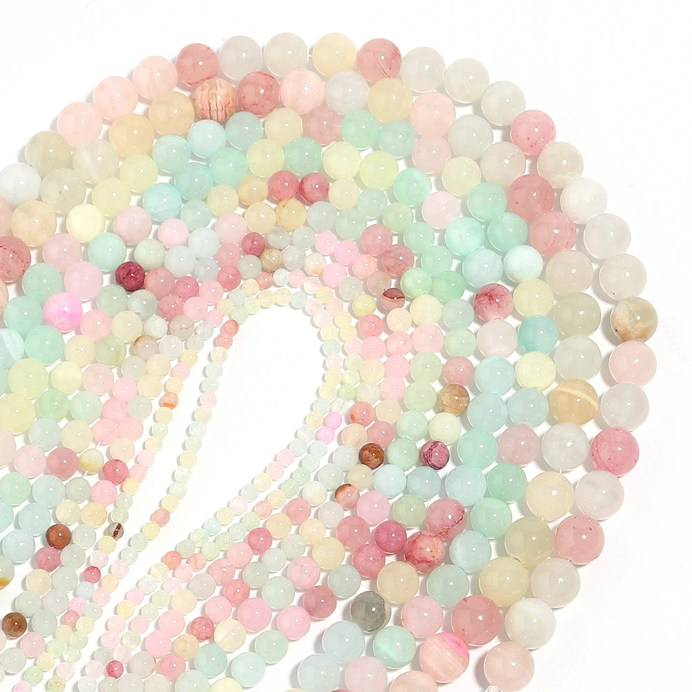 Natural Colorful Jade Stone Beads Round For Jewelry Making