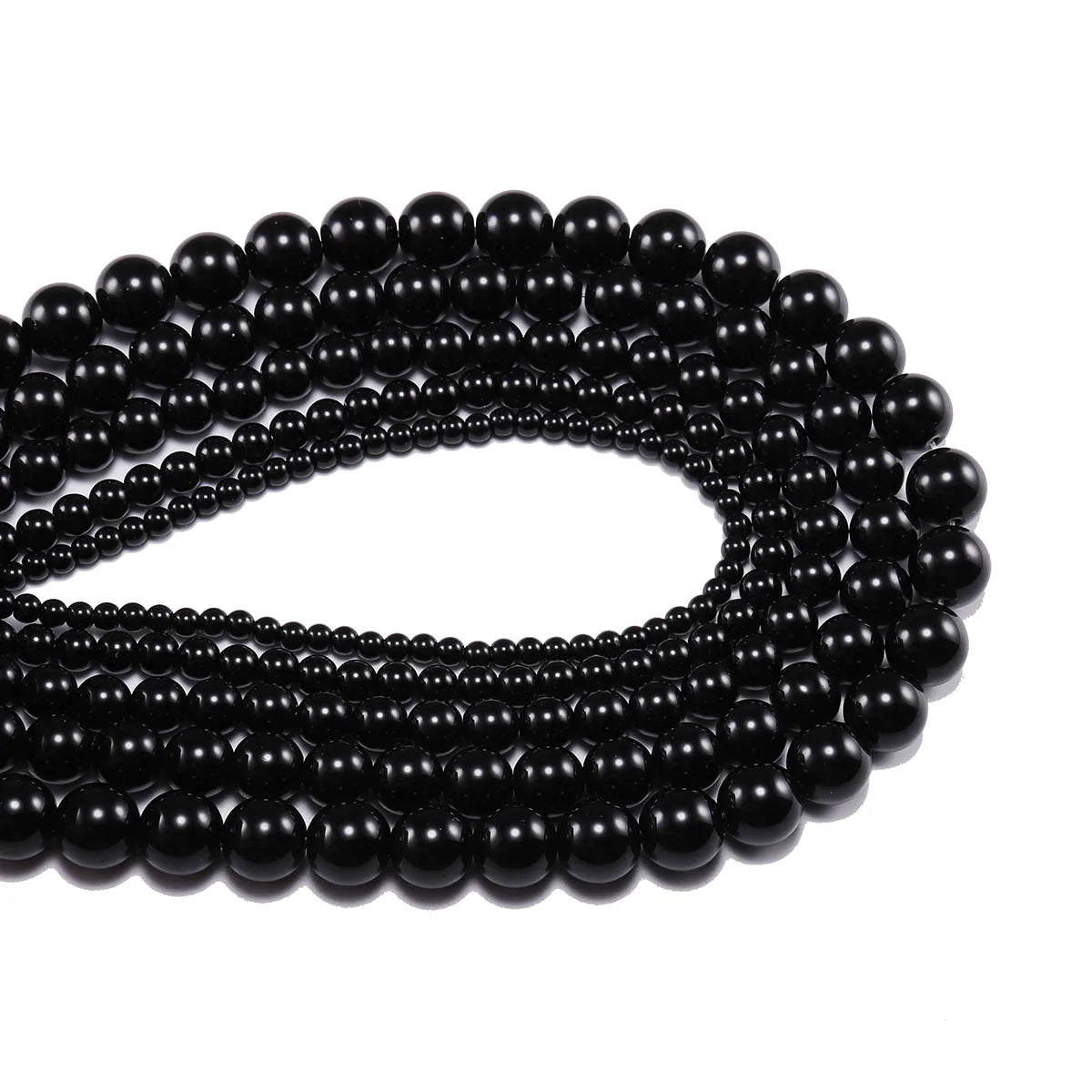 Black Agate Beads for Jewelry Making Round Beads