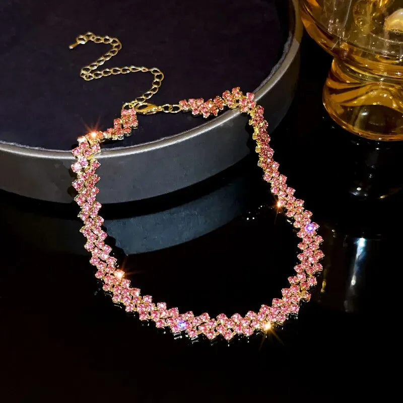 Rhinestone Choker  Geometric Crystal Jewelry