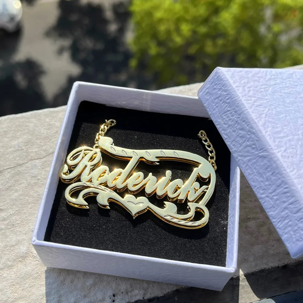 Pendant Letter Necklace Stainless Steel