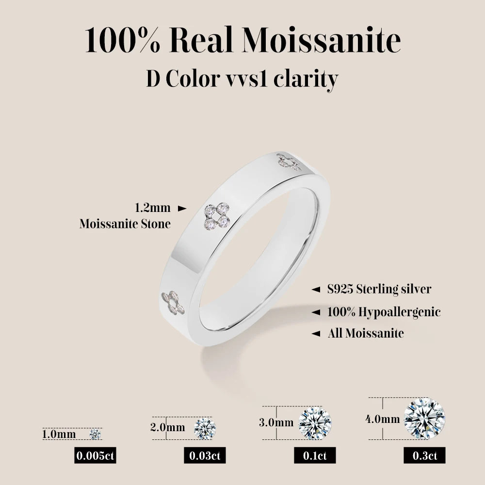 Moissanite Ring 925 Sterling Silver Oval Cut