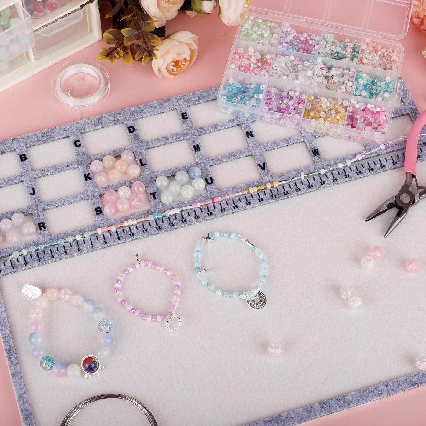 NIUPIKAH Bead Mat Tray for Jewelry Making Beading Board