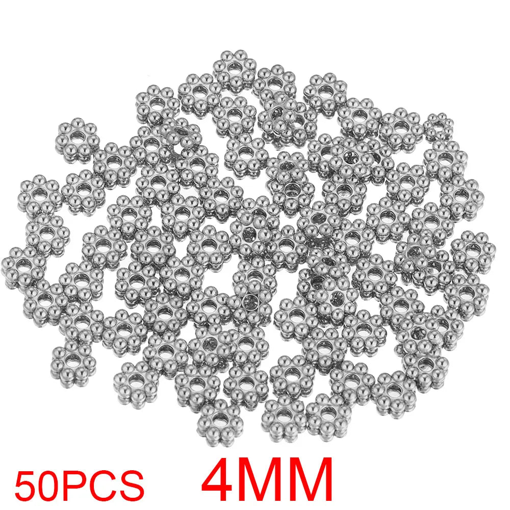 Alisaya Craft Gold Plated Stainless Steel Daisy Snowflake Spacer Beads