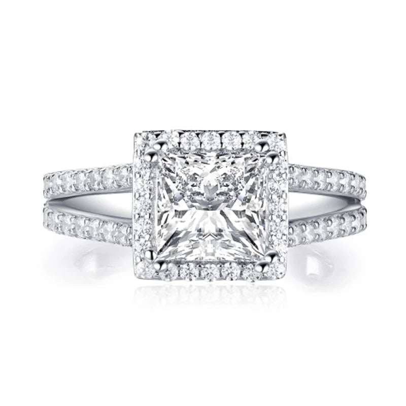 925 Moissanite Engagement Ring Wedding Band