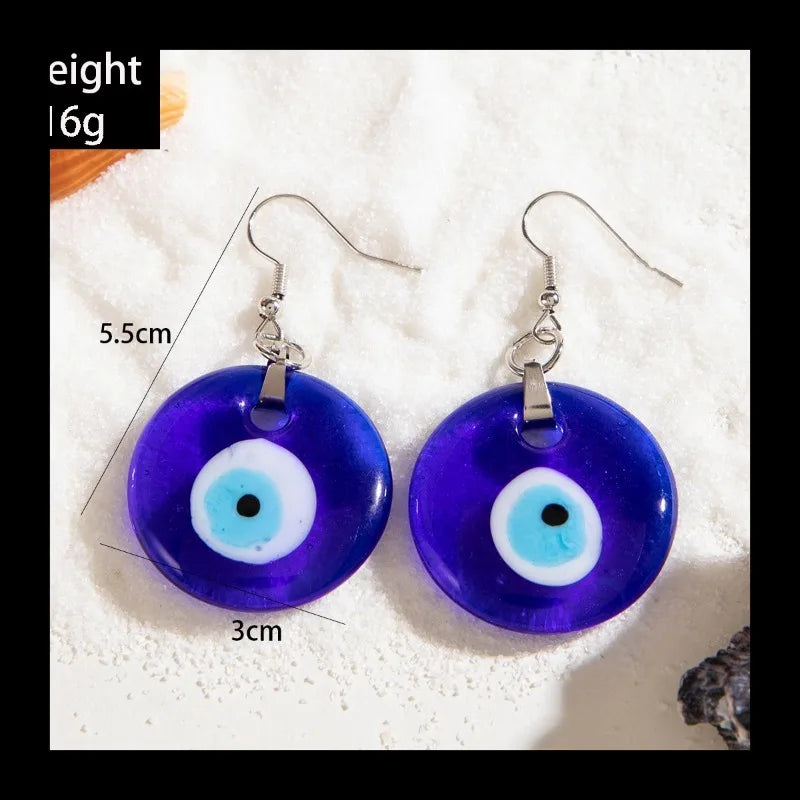 Earrings Necklace Devil's Eye Pendant Set