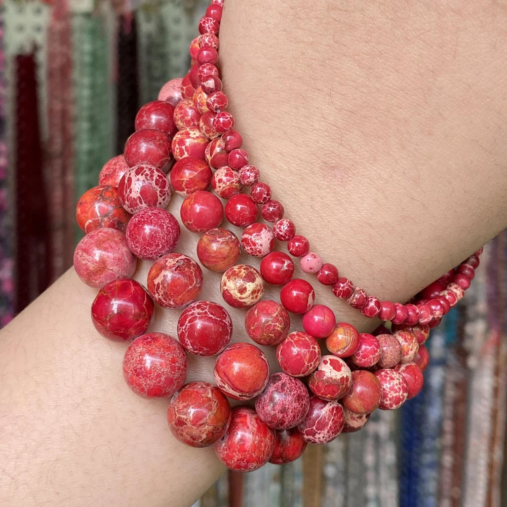 Jasper Beads For Jewelry Making Natural Red