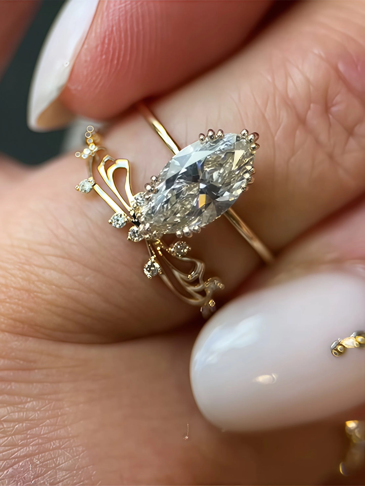 Sterling Silver 925 Moissanite Ring Set 2Pc 2Ct Jewelry