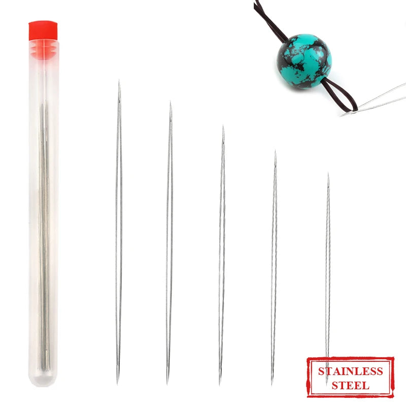 Stainless Steel Big Eye Curved Beading Needles Set JT-02