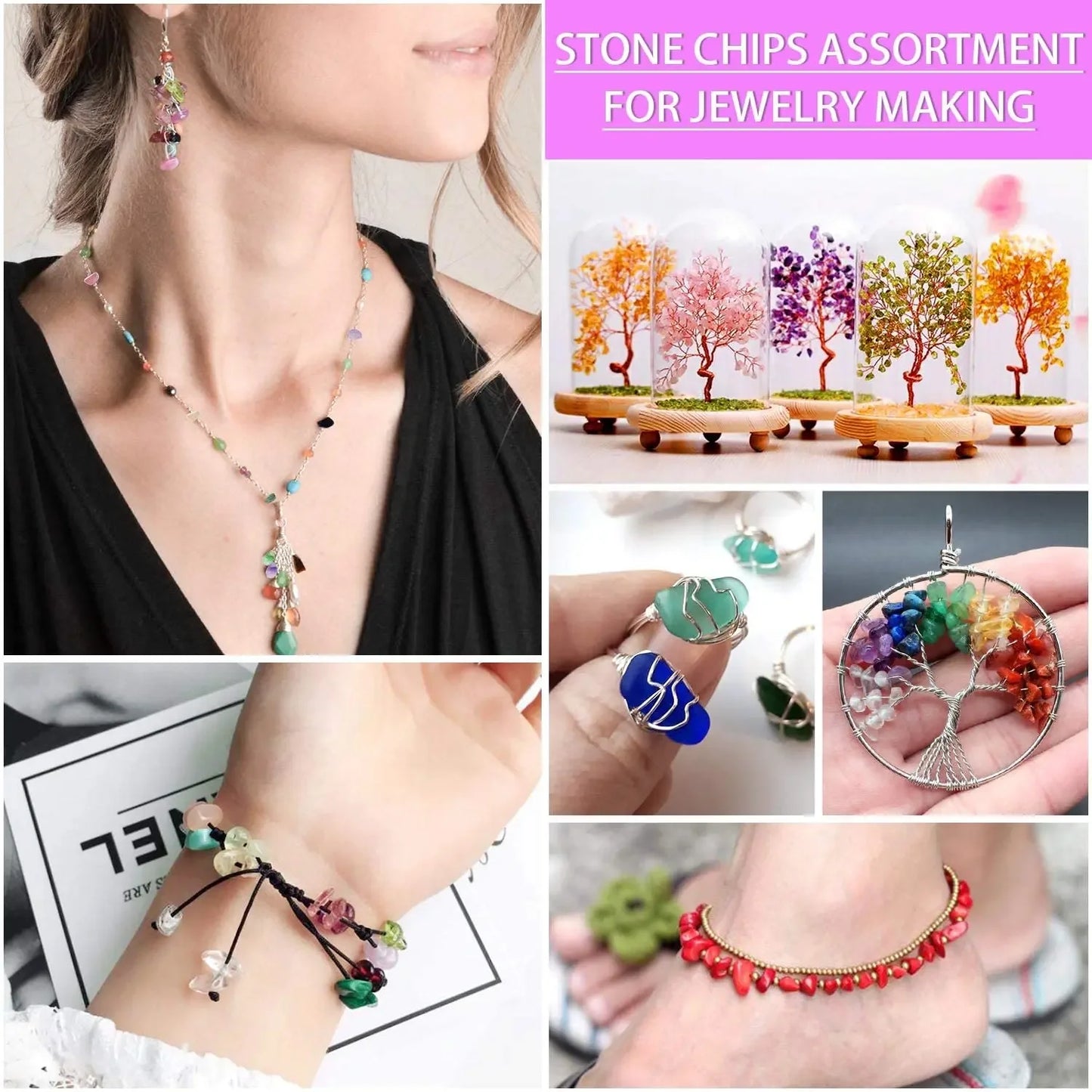 Natural Stone Chips Beads Irregular Gravel For Jewelry Making