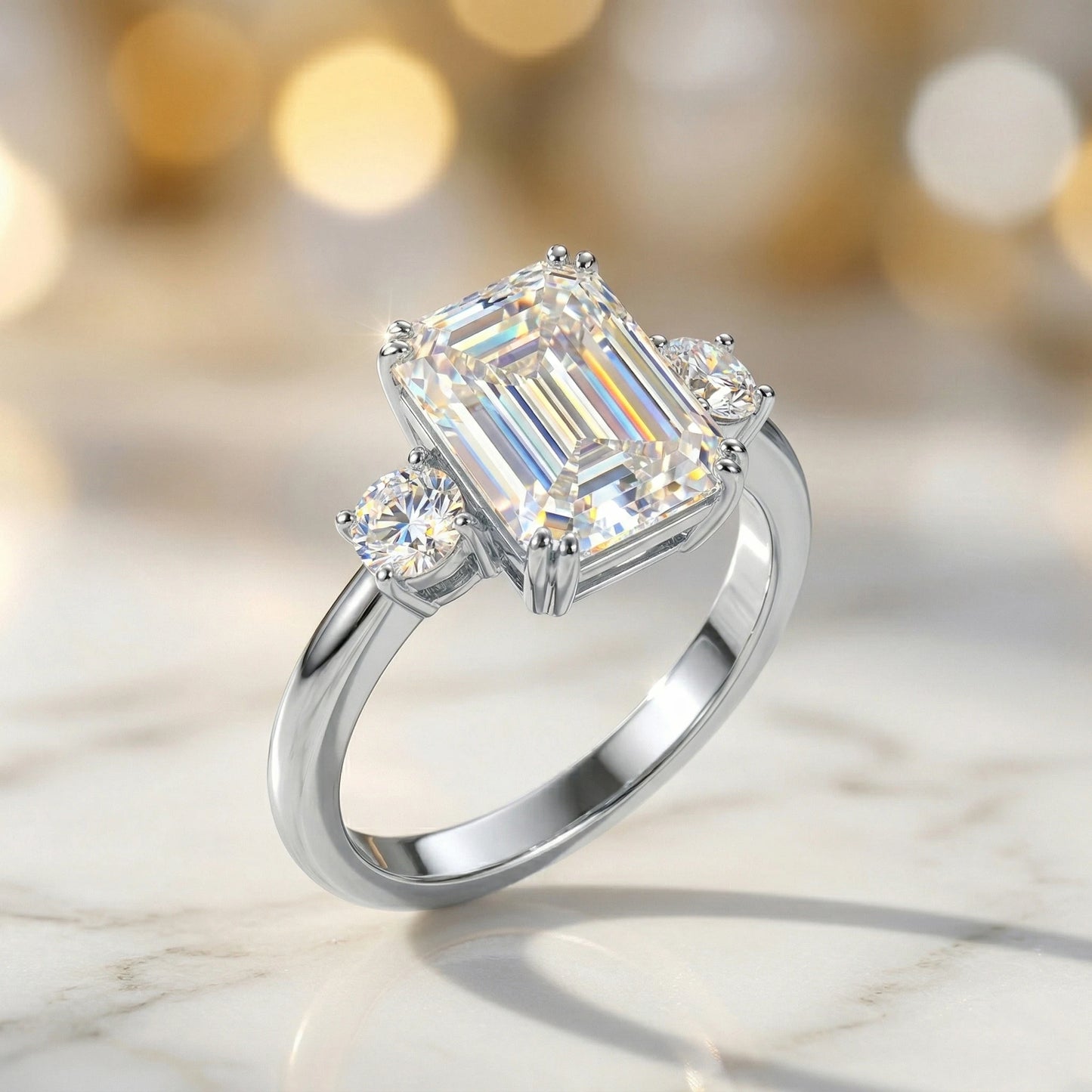 Moissanite Ring 925 Sterling Silver