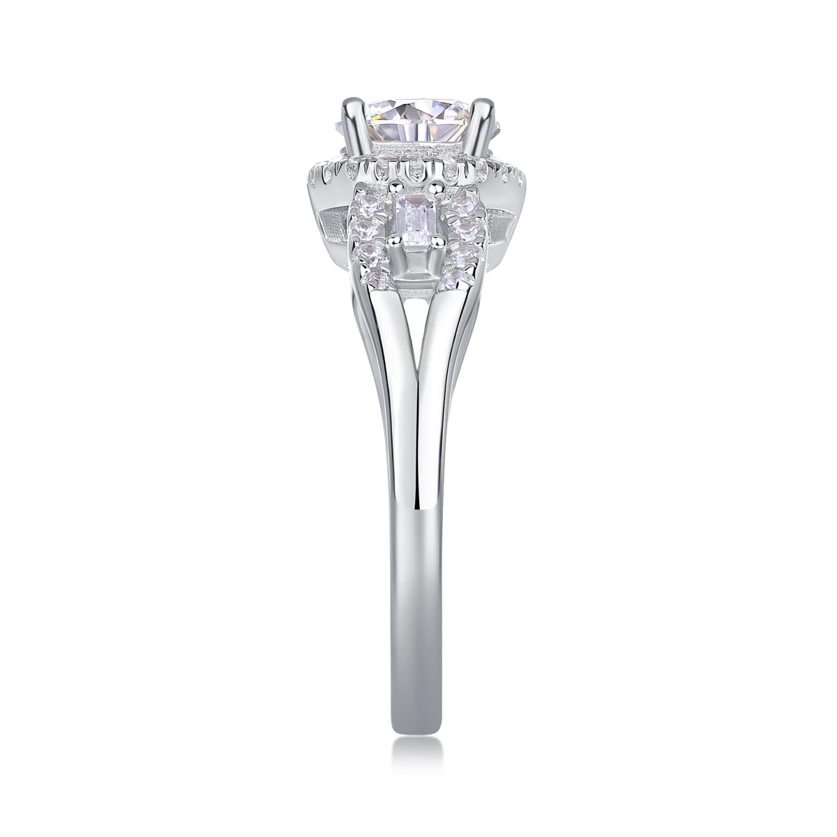 Moissanite Diamond Silver Band