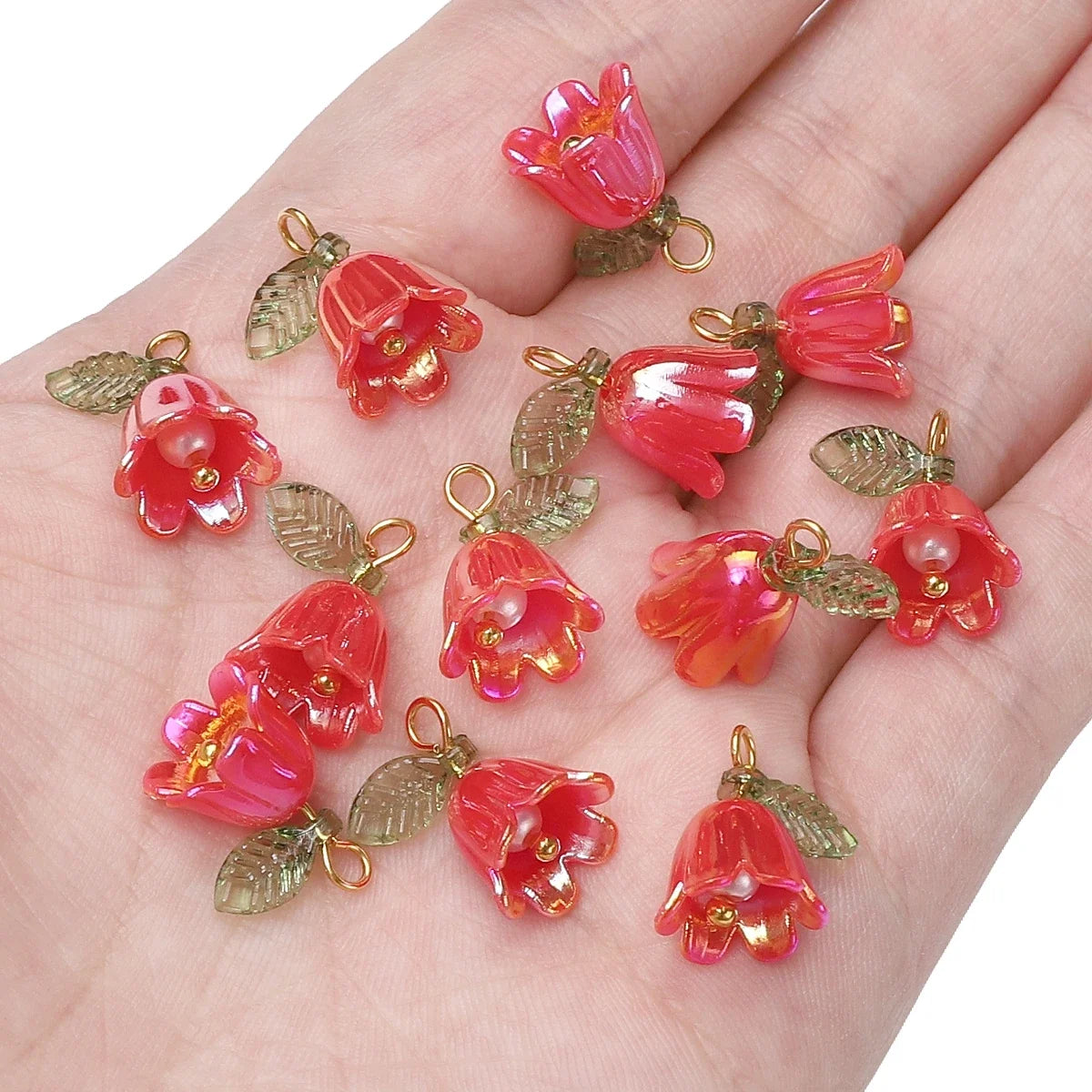 Acrylic Lily of the Valley Flower Bud Beads for Jewelry