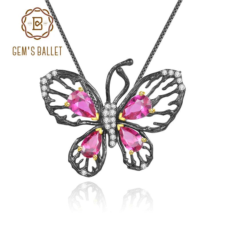 Butterfly Ruby Necklace Pendant