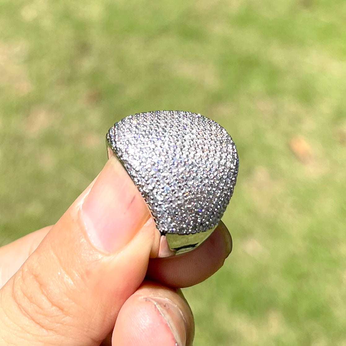 Ring Zirconia Jewelry Bubble Letter Iced Out