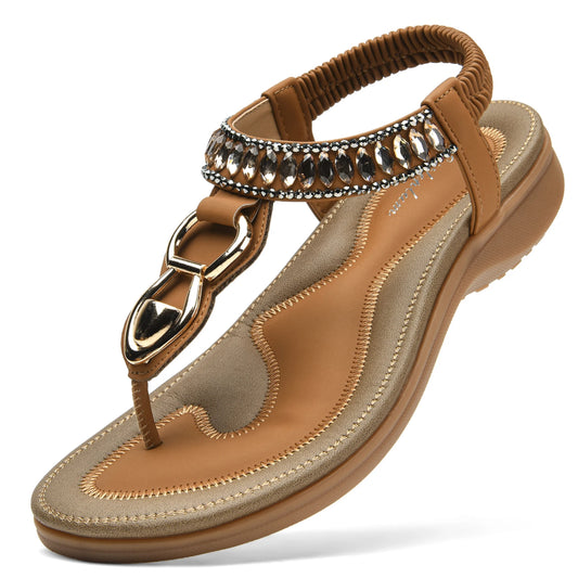 Womens T Strap Flip Flop Sandals Beach Flat Shoes Casual