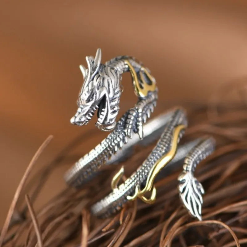 Ring Dragon Open Ring 925 Sterling Silver