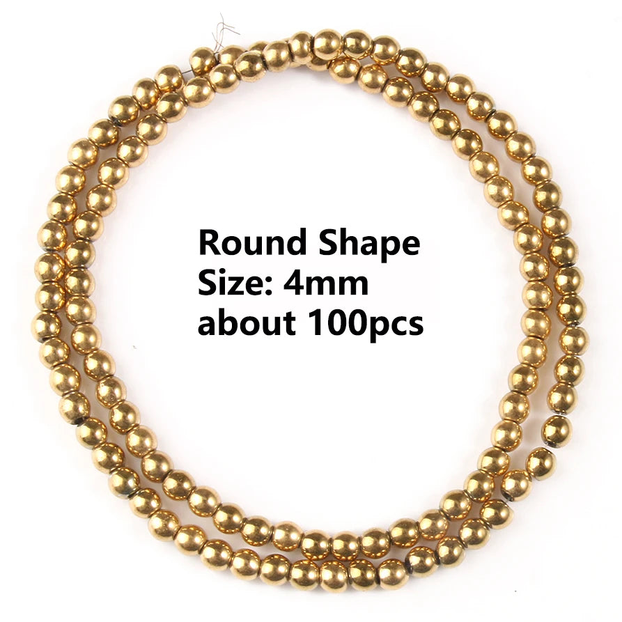 GMB724 Real Gold Plated Hematite Beads Irregular Heart Cube Rondelle