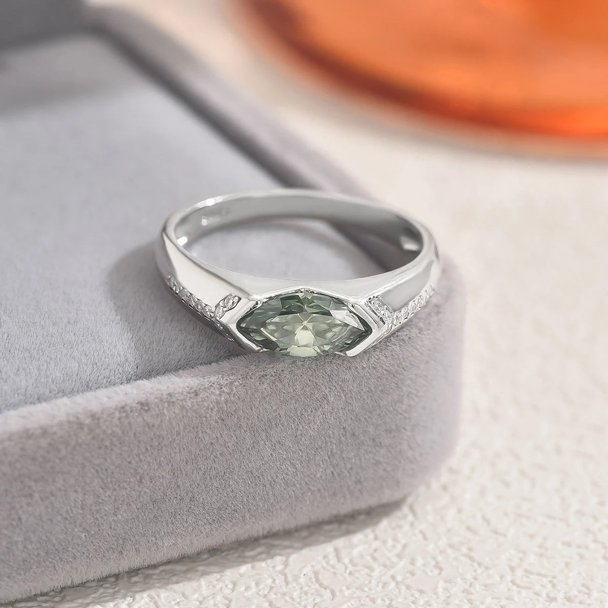 Sterling Silver 925 Moissanite Marquise Ring 1 Carat