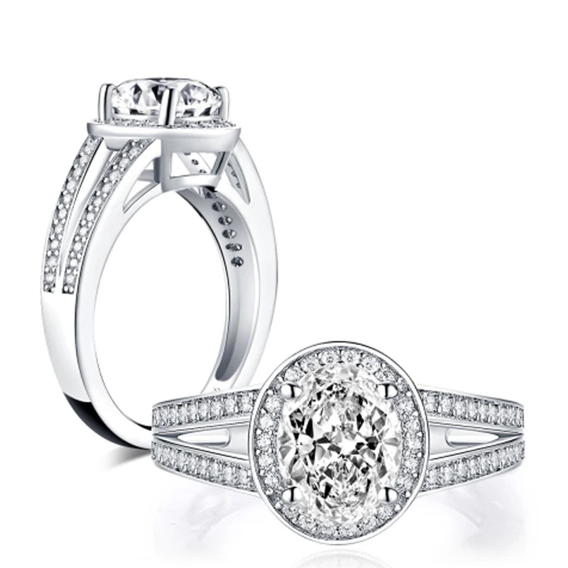 925 Moissanite Engagement Ring Wedding Band