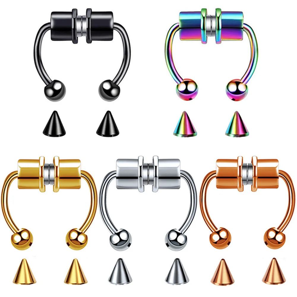 Nose Ring Hoop Magnet Septum Clip Body Jewelry