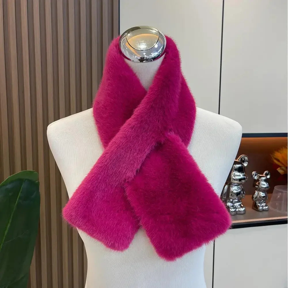 Rabbit Fur Shawl Scarf Double Sided Plush