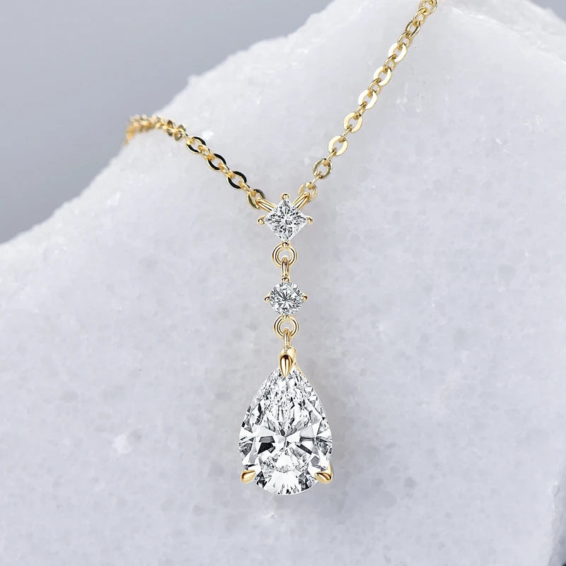 Necklace Waterdrop 925 Sterling Silver Moissanite Pendant