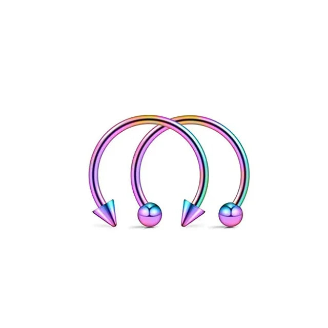 Stainless Steel Nose Hoop and Septum Ring Set 2pcs