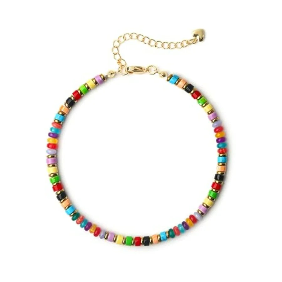 Natural Stone Beaded Anklets For Women Handmade Boho Turquoise Beads Jewelry