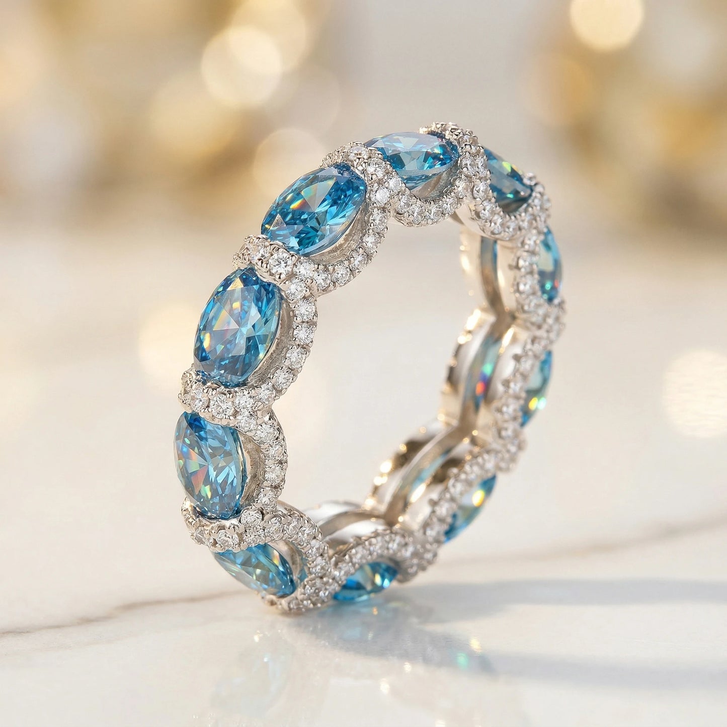 Moissanite Ring 925 Sterling Silver Oval Cut