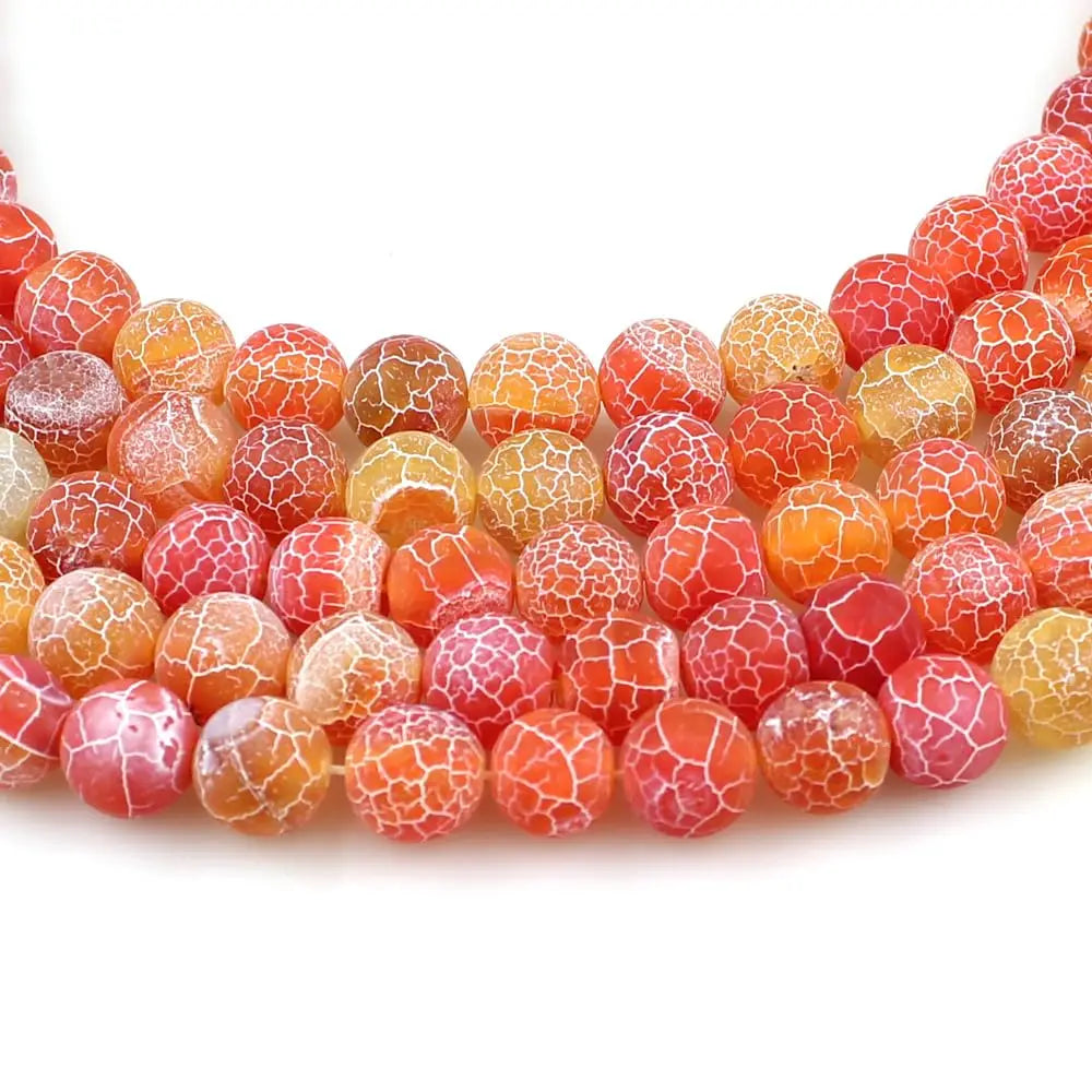 Stone Beads For Jewelry Making Natural Frost Cracked