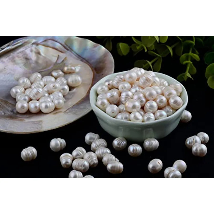 MDNG Freshwater Pearl Beads 100Pcs Oval With 0.7mm Holes