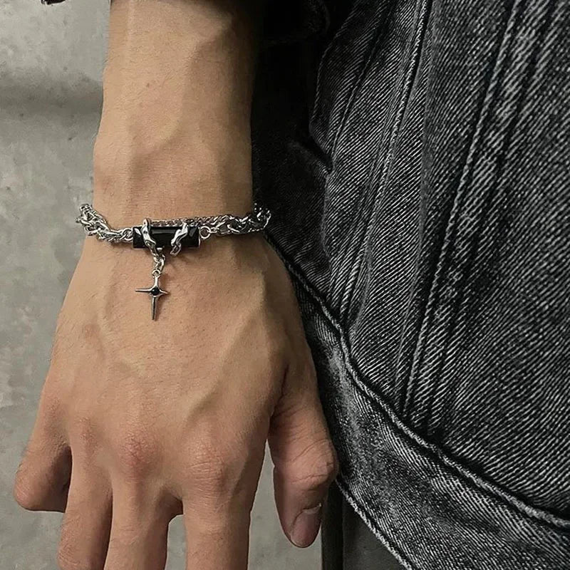 Bracelet Stainless Steel Zircon Star Chain Bracelet