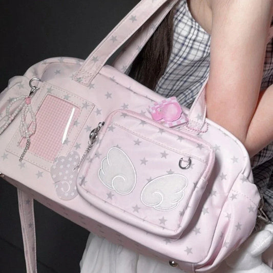 Japanese Transparent Ita Bag For Women Y2K Aesthetic Star Print