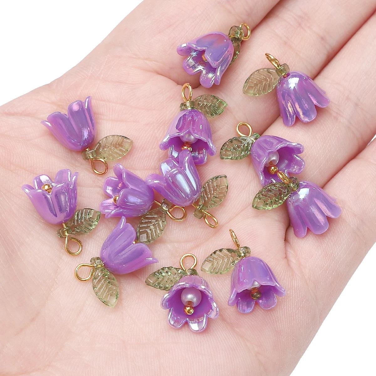Acrylic Lily of the Valley Flower Bud Beads for Jewelry
