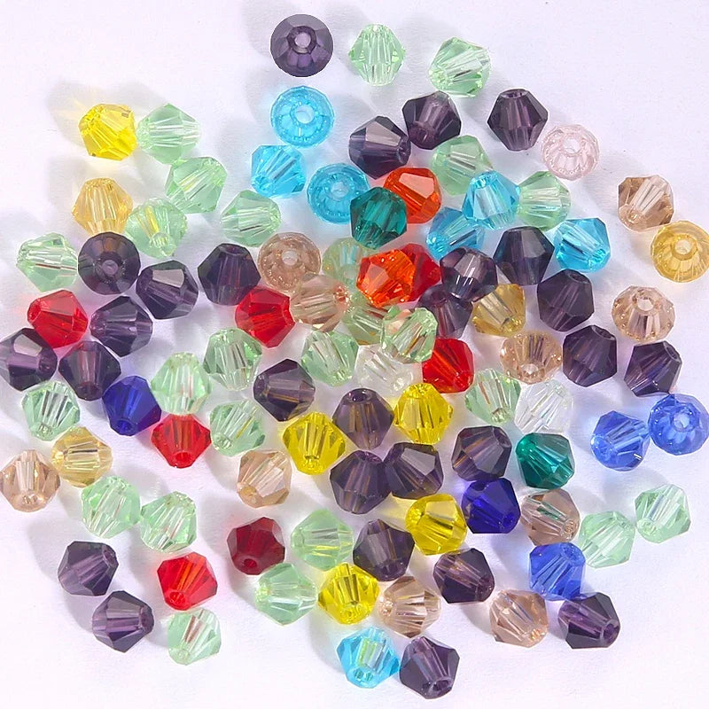 Glass Bicone Beads Faceted Crystal For Jewelry Making