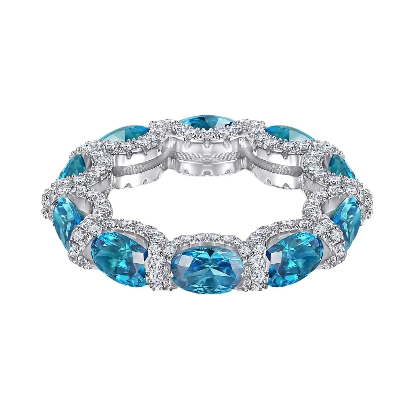 Moissanite Ring 925 Sterling Silver Oval Cut