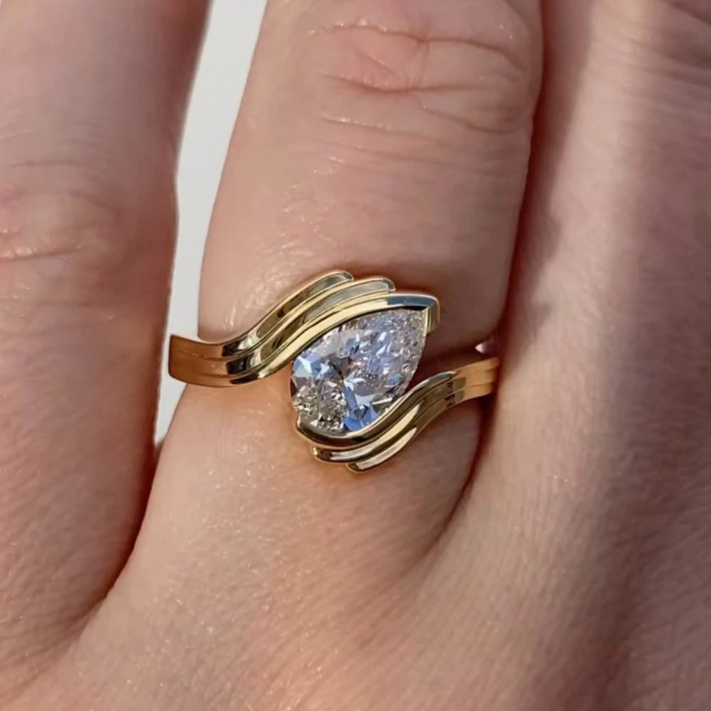 Sterling Silver Moissanite Ring Set S925