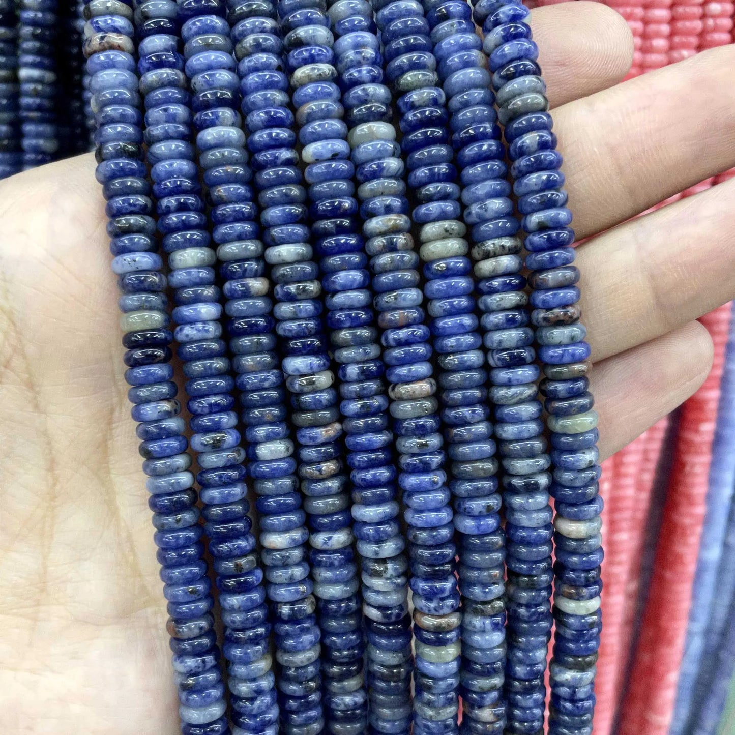 Natural Stone Bead Spacers Quartz Jasper Agate Flat Round