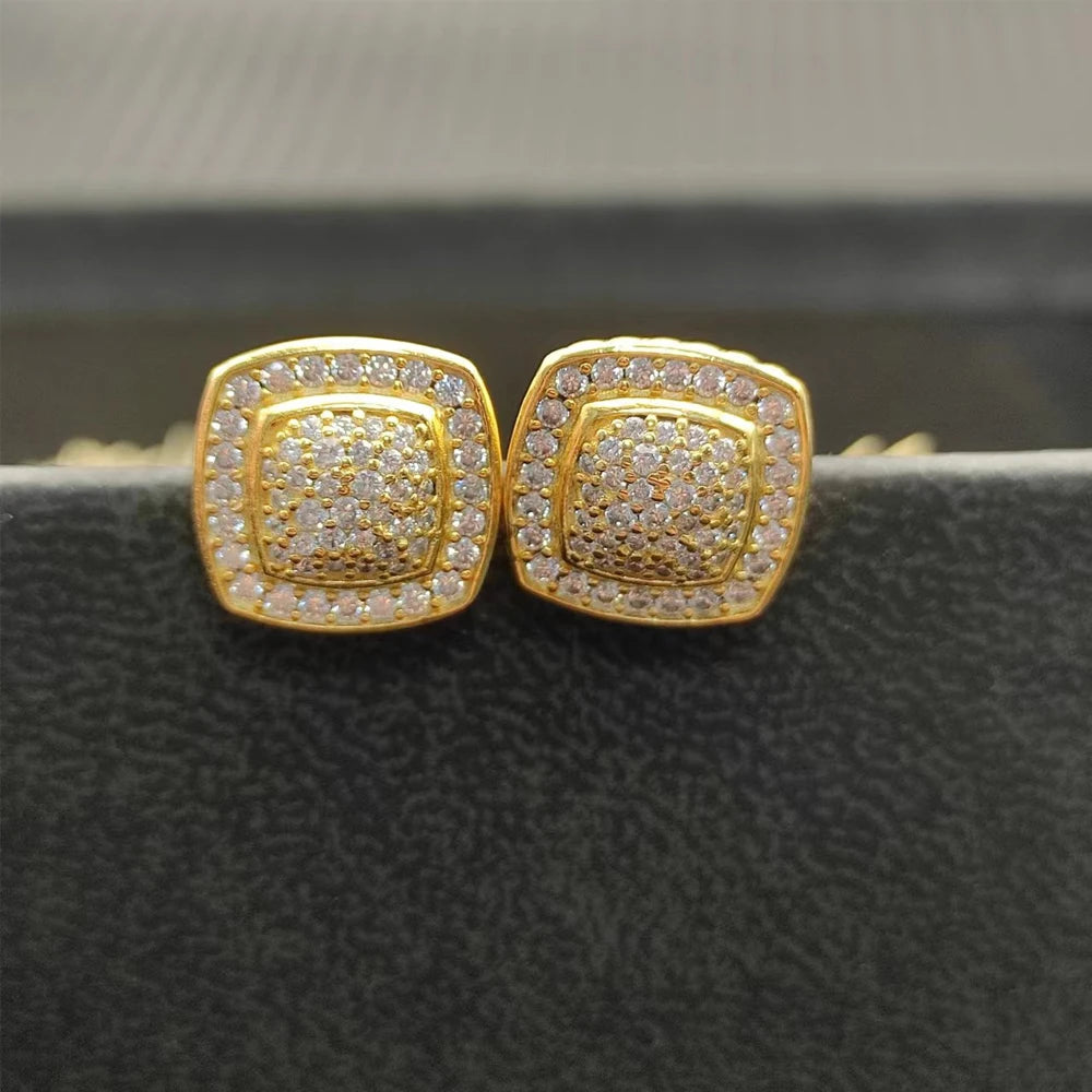Sterling Silver Zircon Stud Earrings 925