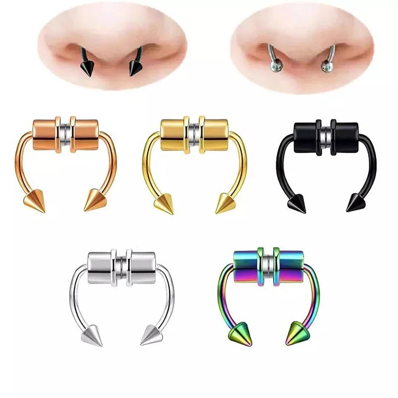 Nose Ring Hoop Magnetic Clip Non Piercing Jewelry