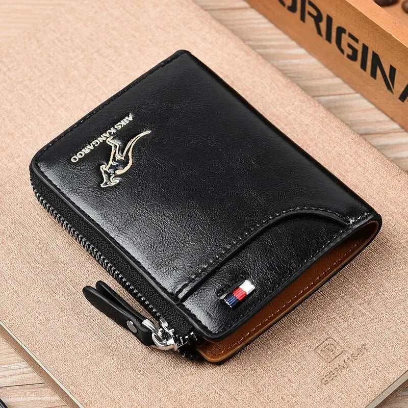 Leather Wallet RFID Zipper Card Holder Purse